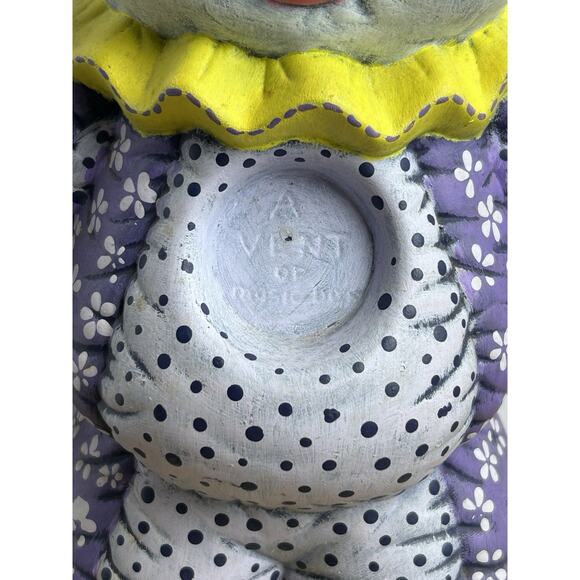 Hand Made Ceramic Clown Signed By Maker In October 1987 By Linnie Hand Painted - Picture 2 of 7
